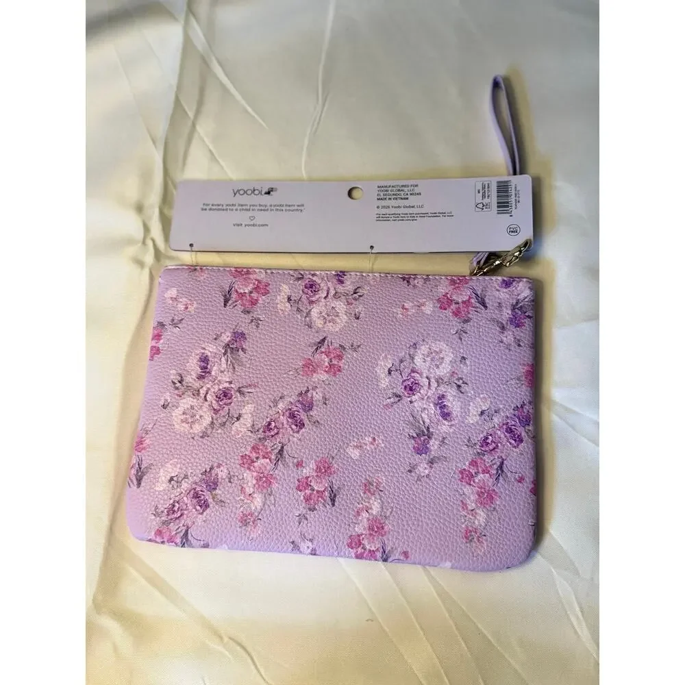 LoveShackFancy xTarget Yoobi Happy Thoughts Hibiscus Flat Zip Case w/strap NWT